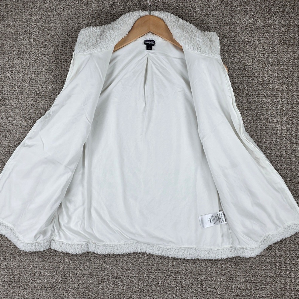 Patagonia Los Gatos Womens Fleece Vest White Full Zip Stand Collar Size‎ Large - Picture 4 of 10